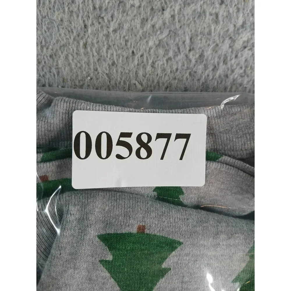 Hanna Andersson Pajamas Set 90 US 3T Gray Christmas Trees Winter Organic Cotton